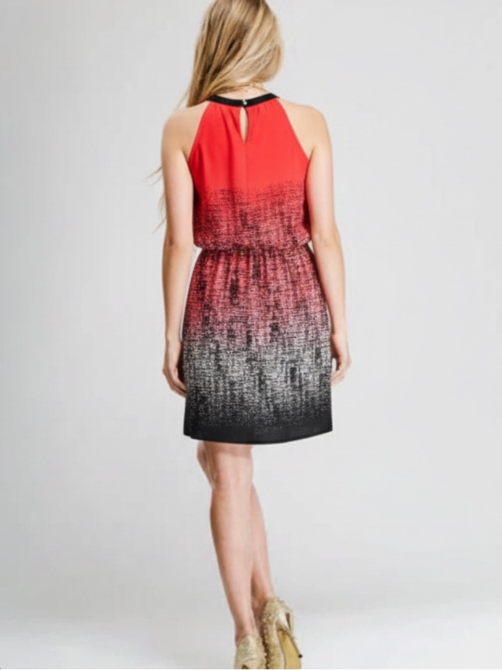 Calvin Klein Red to Black Ombre Halter Dress 🔥 Size 1X - Like New - Picture 3 of 9